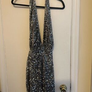 Sparkling Sequin Halter jumpsuit